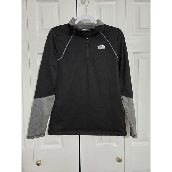 The North face medium women's 1/4 zip athletic grey and black pullover - Picture 1 of 10